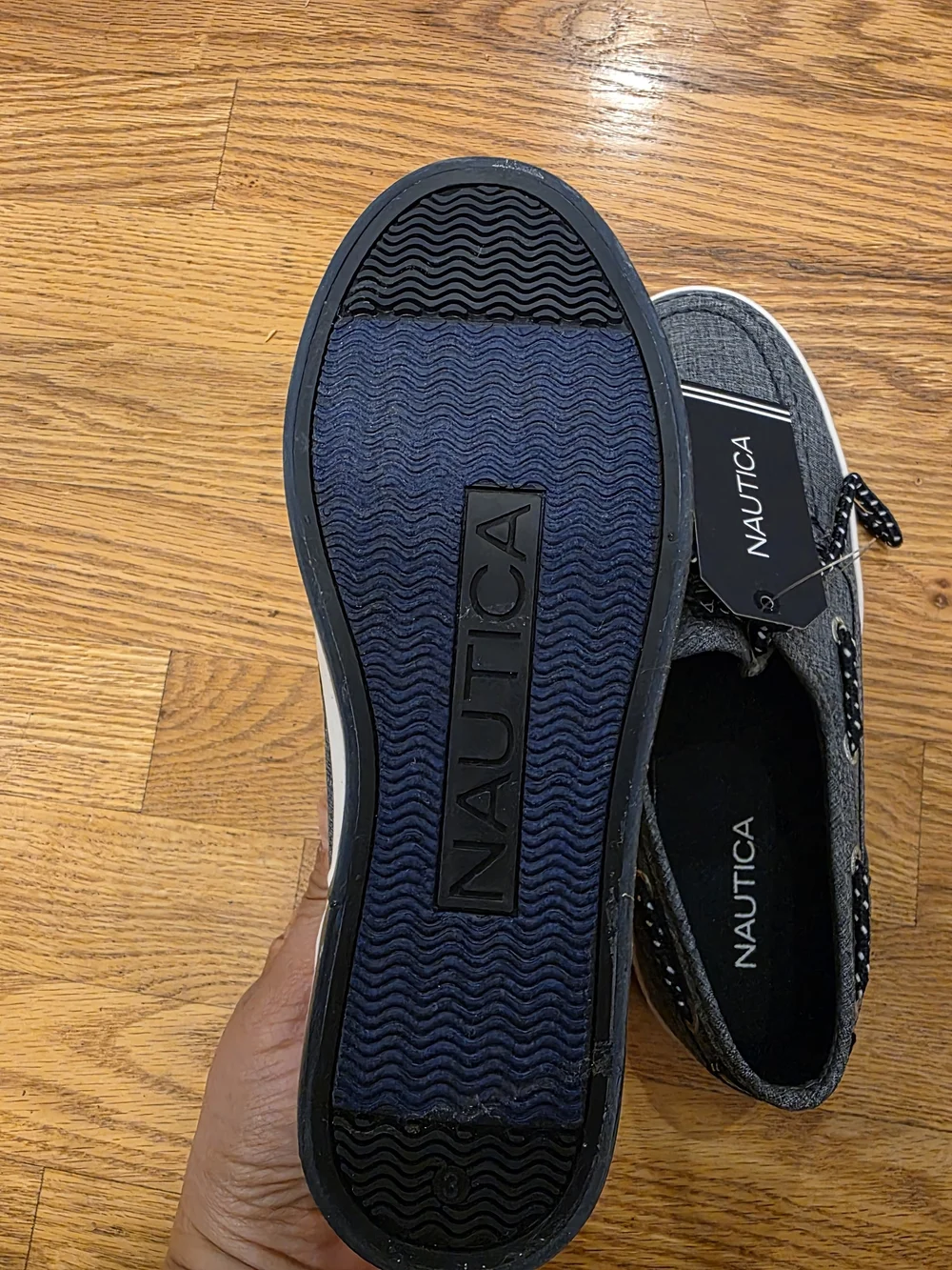 Boys Nautica Blueish Gray Canvas Boat Shoes
